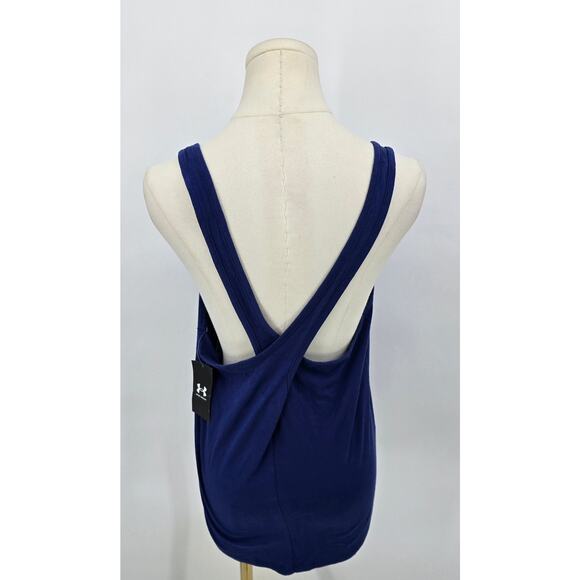 Under Armour Loose Fit Navy Logo Tank - Picture 3 of 4
